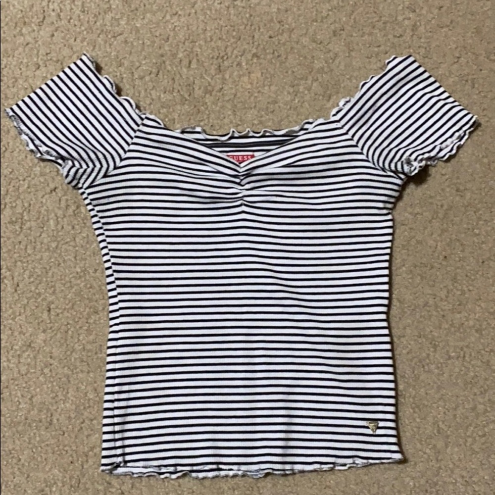 Guess Off the Shoulder Crop Top